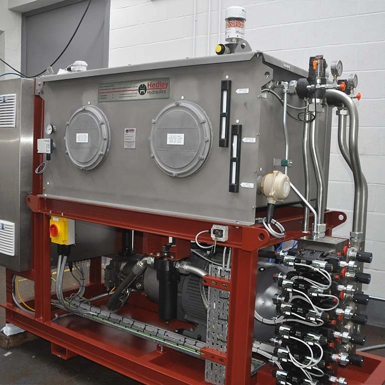 Hedley Hydraulic system operates dump and collar system in a mine